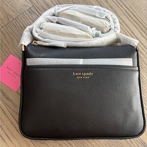 NWT Kate Spade Charcoal Leather Shoulder Bag